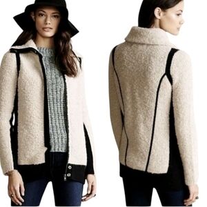 Anthropologie Sparrow Full Zip Jacket Collared Wool Mohair Blend Boucle Sz S